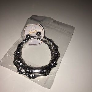 Sliver hoop clip on earrings brand new